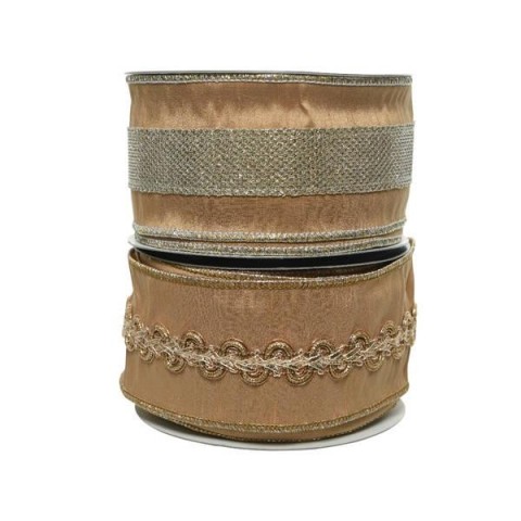 NASTRO ORGANZA 2ASS LG GOLD 1000X10CM